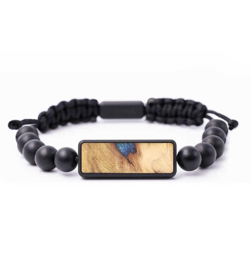 Onyx Bead Wood+Resin Bracelet - Haley (Wood Burl, 664502)