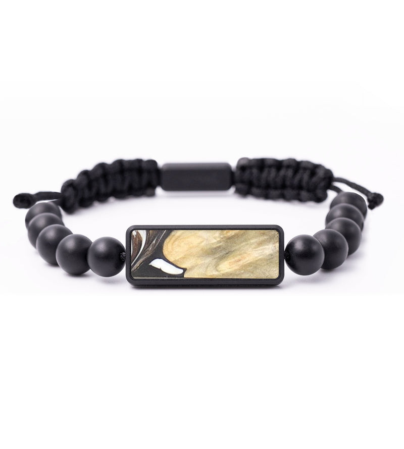 Onyx Bead Wood+Resin Bracelet - Laurence (Black & White, 664545)