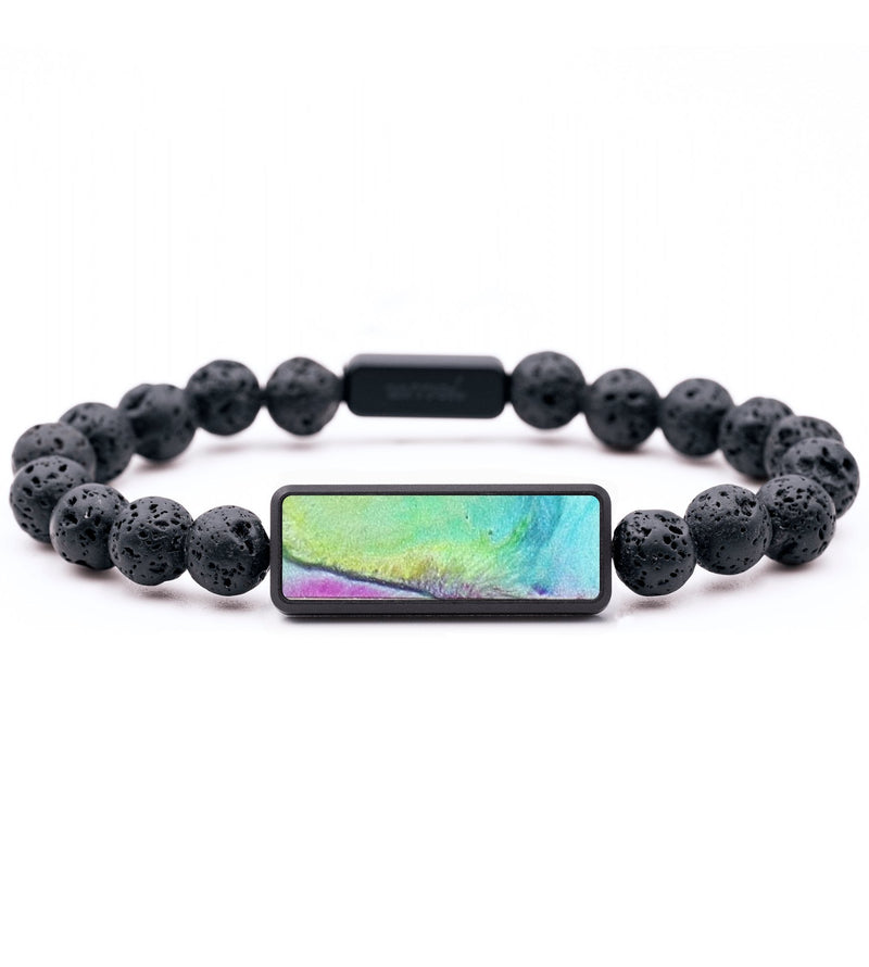 Lava Bead Wood+Resin Bracelet - Thelma (Watercolor, 664546)