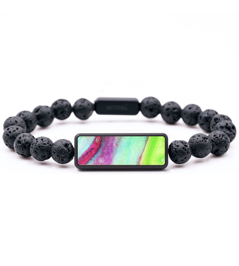 Lava Bead Wood+Resin Bracelet - Sage (Watercolor, 664557)