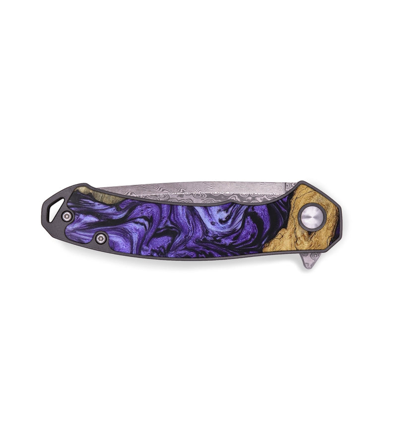 EDC Wood+Resin Pocket Knife - Chelsie (Purple, 664887)