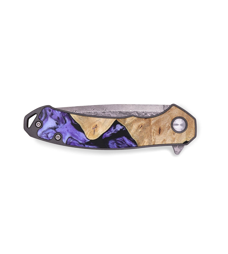 EDC Wood+Resin Pocket Knife - Adrianna (Purple, 664888)