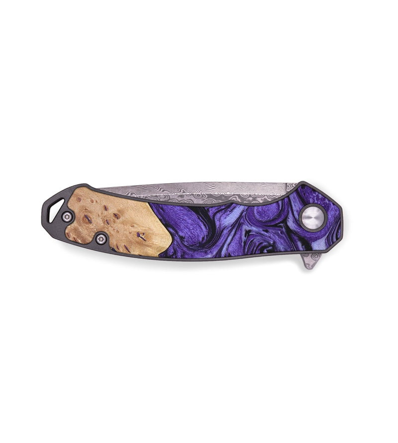 EDC Wood+Resin Pocket Knife - Keegan (Purple, 664889)