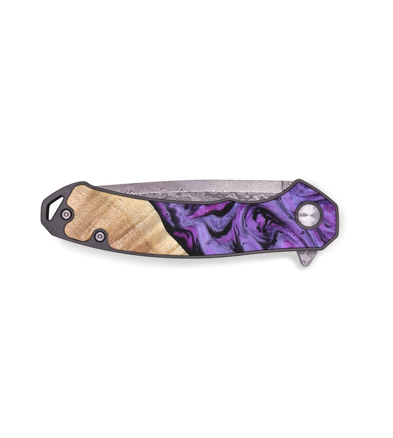 EDC Wood+Resin Pocket Knife - Tyler (Purple, 664891)
