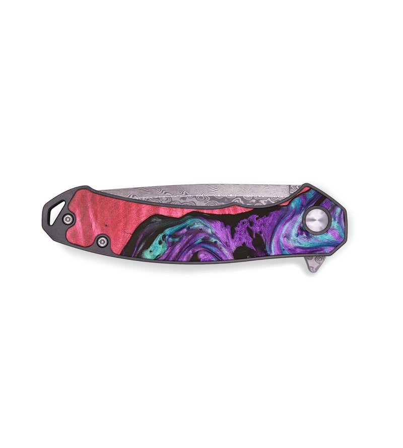 EDC Wood+Resin Pocket Knife - River (Purple, 664892)