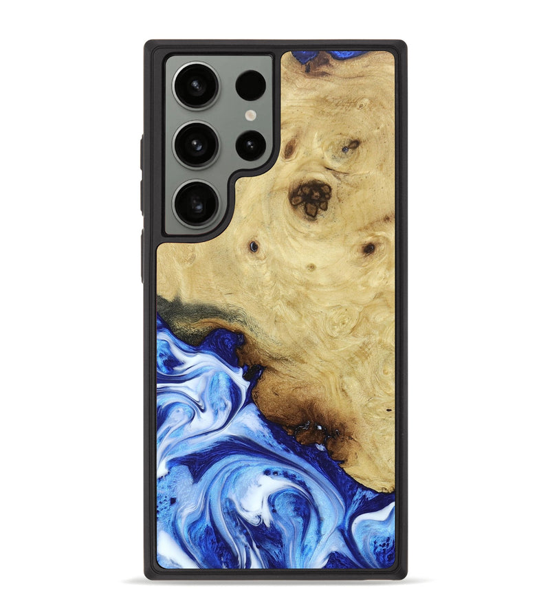 Galaxy S23 Ultra Wood+Resin Phone Case - Erma (Blue, 664951)