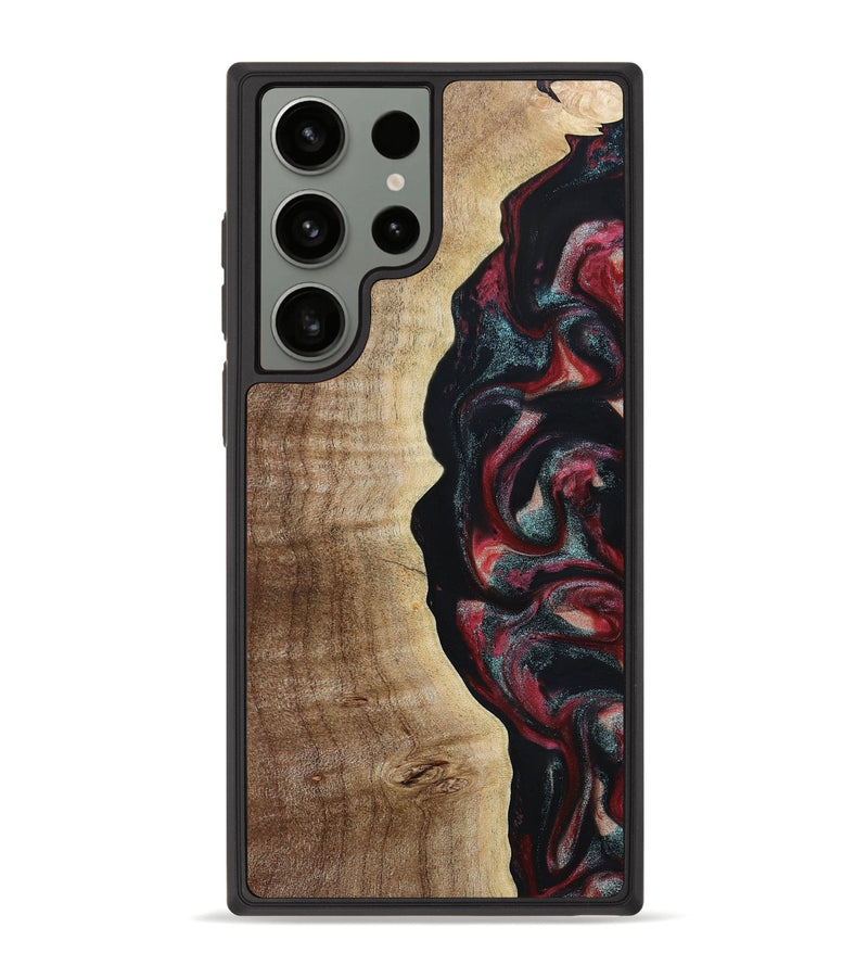 Galaxy S23 Ultra Wood+Resin Phone Case - Ivy (Red, 665051)