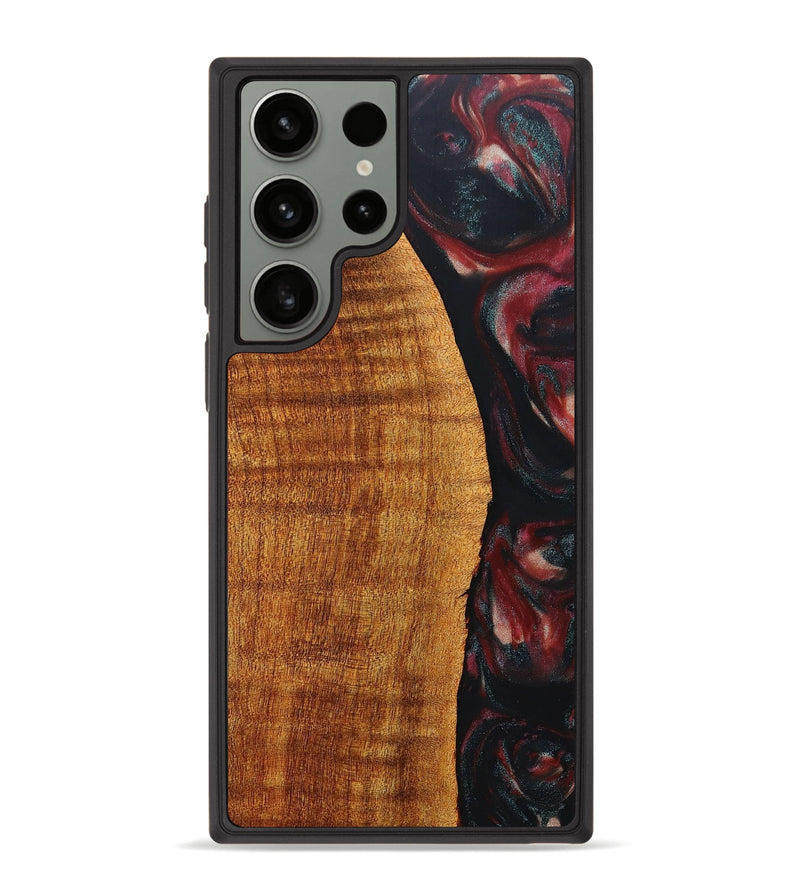 Galaxy S23 Ultra Wood+Resin Phone Case - Bessie (Red, 665108)
