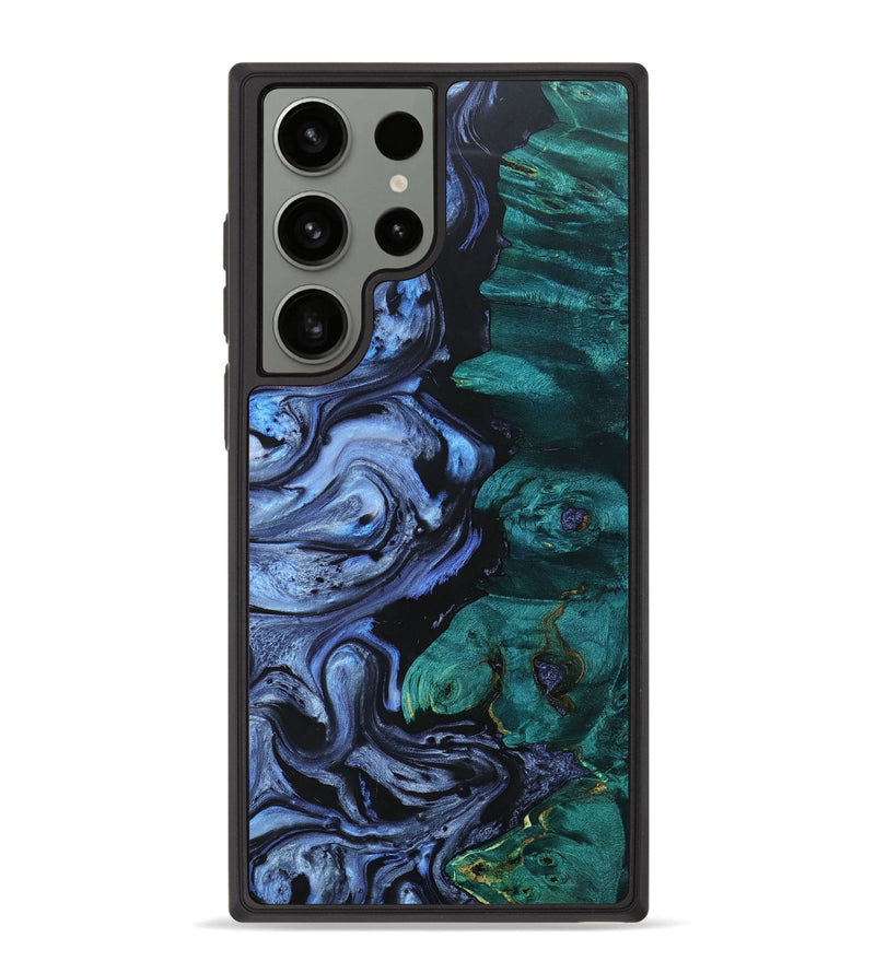 Galaxy S23 Ultra Wood+Resin Phone Case - Kassidy (Blue, 665128)