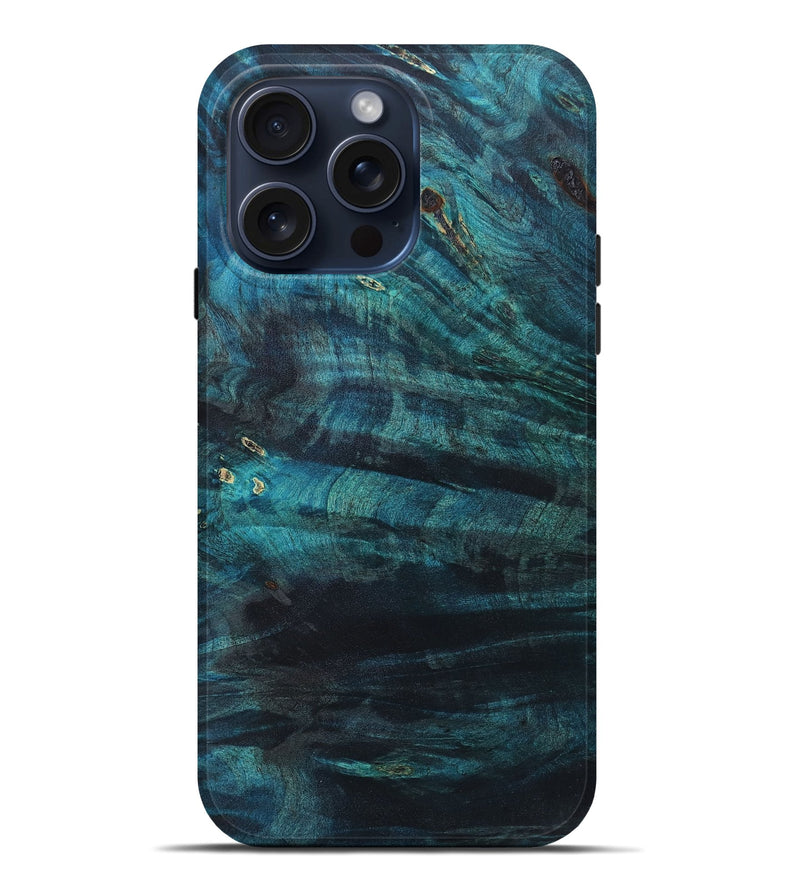 iPhone 15 Pro Max Wood+Resin Live Edge Phone Case - Abraham (Wood Burl, 665136)