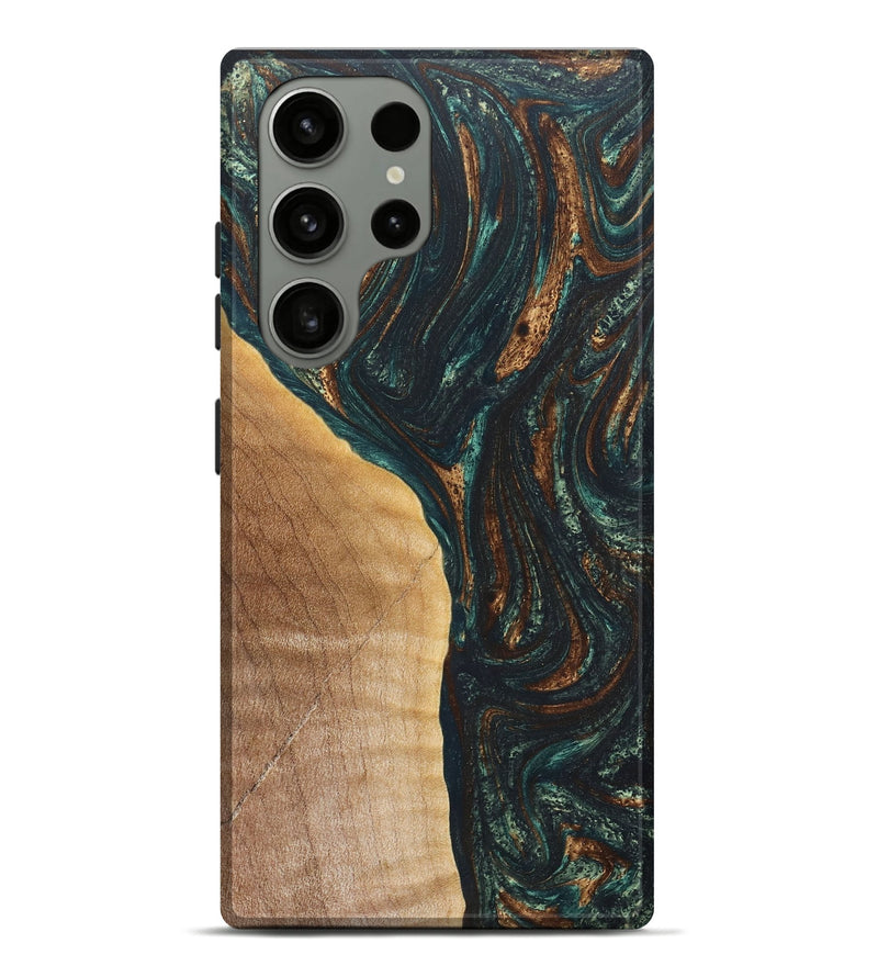 Galaxy S23 Ultra Wood+Resin Live Edge Phone Case - Marissa (Green, 665156)
