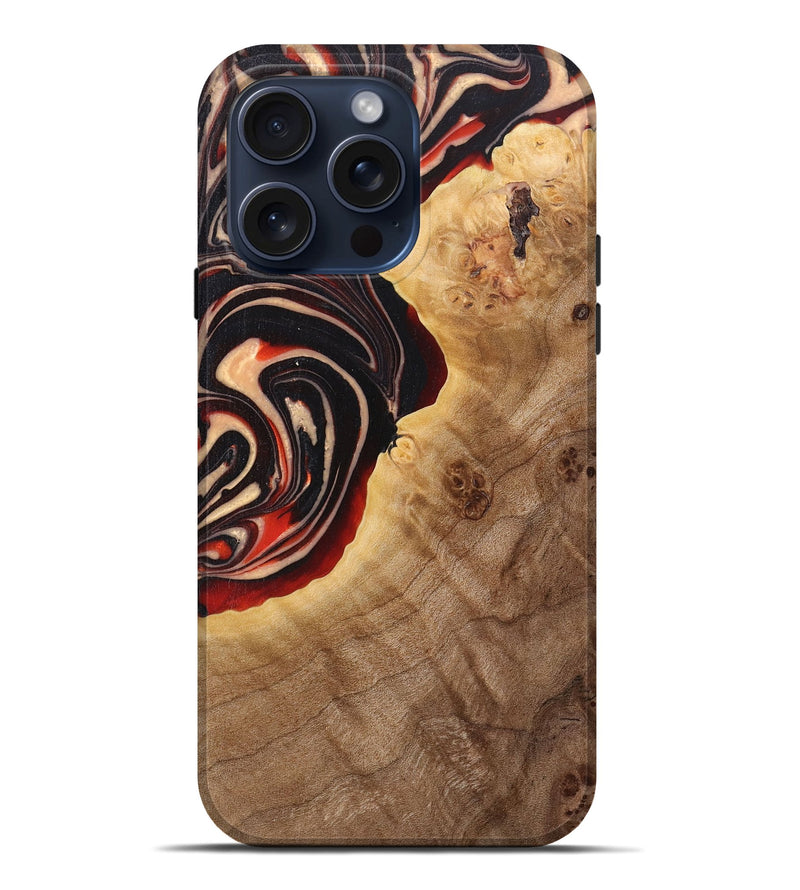 iPhone 15 Pro Max Wood+Resin Live Edge Phone Case - Max (Red, 665162)