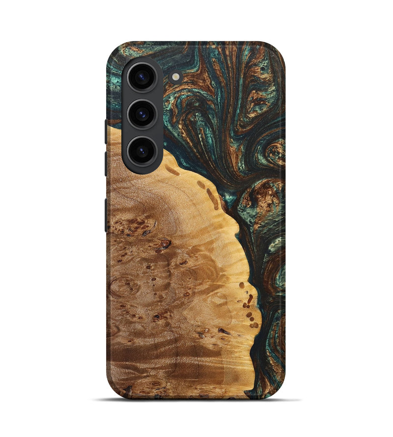 Galaxy S23 Wood+Resin Live Edge Phone Case - Hugo (Green, 665171)