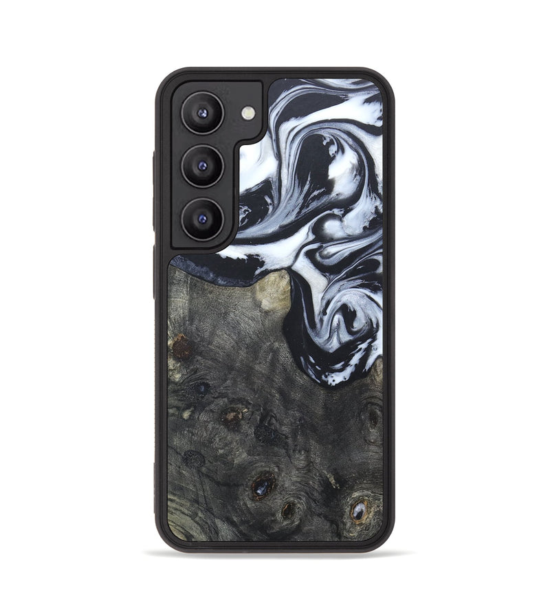 Galaxy S23 Wood+Resin Phone Case - Jimena (Black & White, 665191)
