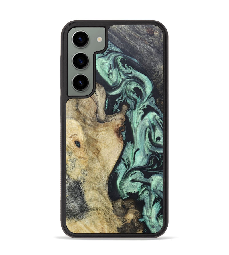 Galaxy S23 Plus Wood+Resin Phone Case - Cheri (Green, 665203)