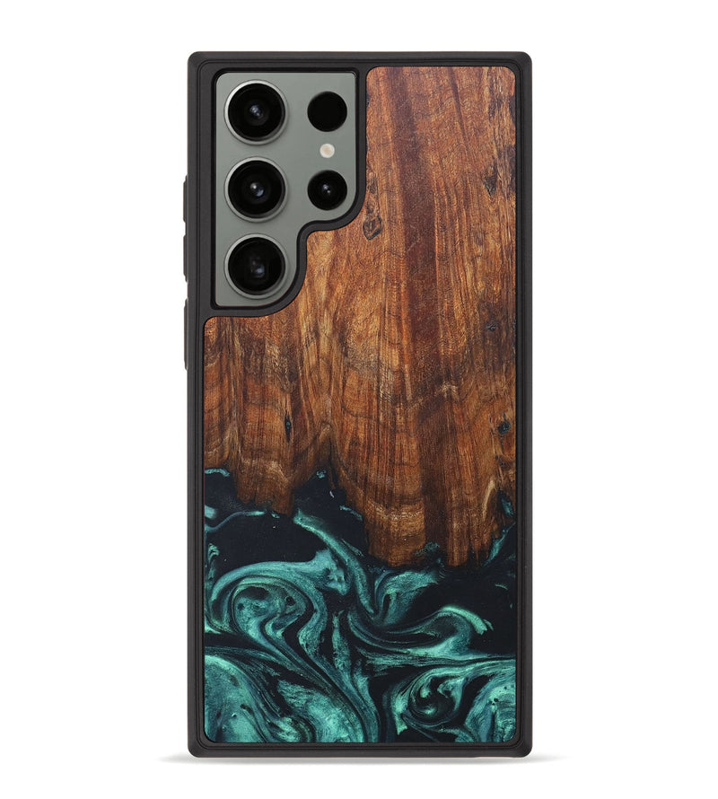 Galaxy S23 Ultra Wood+Resin Phone Case - Karissa (Green, 665204)