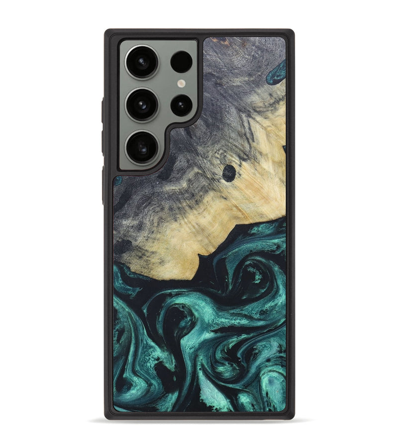 Galaxy S23 Ultra Wood+Resin Phone Case - Latasha (Green, 665214)