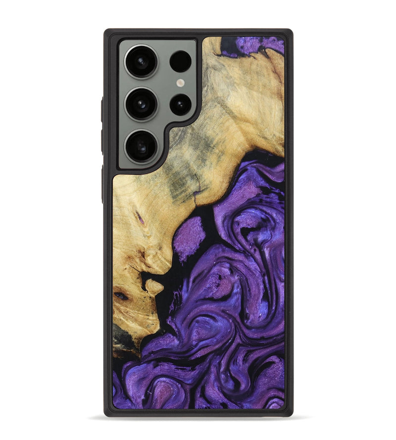 Galaxy S23 Ultra Wood+Resin Phone Case - Ace (Purple, 665252)
