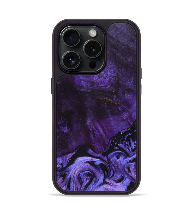 iPhone 15 Pro Wood+Resin Phone Case - Amy (Purple, 665255)