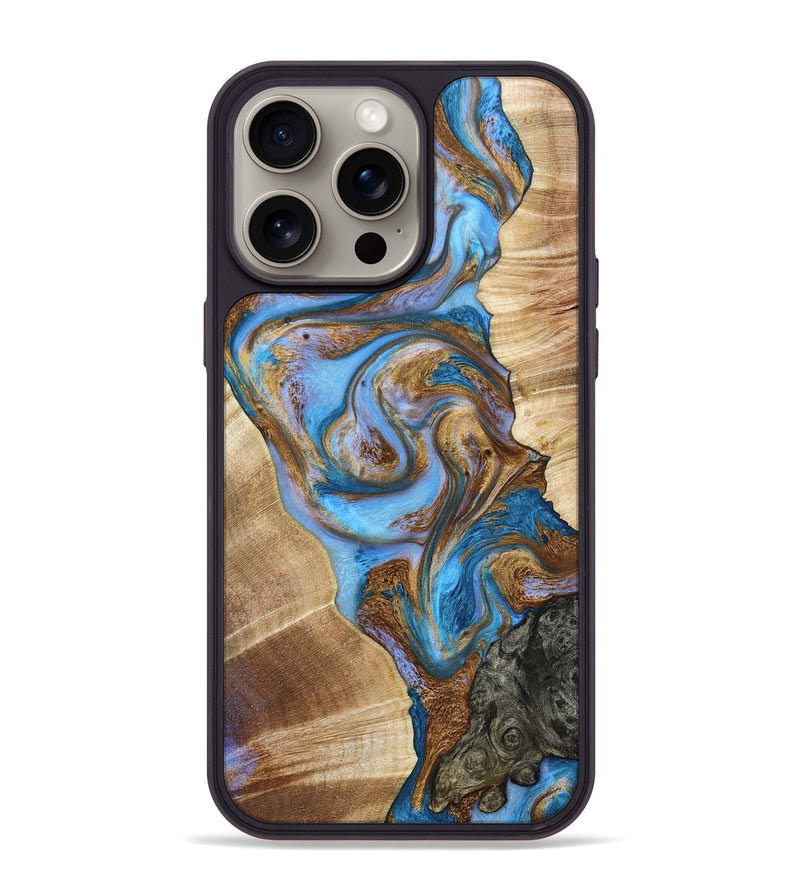 iPhone 15 Pro Max Wood+Resin Phone Case - Quinton (Watercolor, 665315)