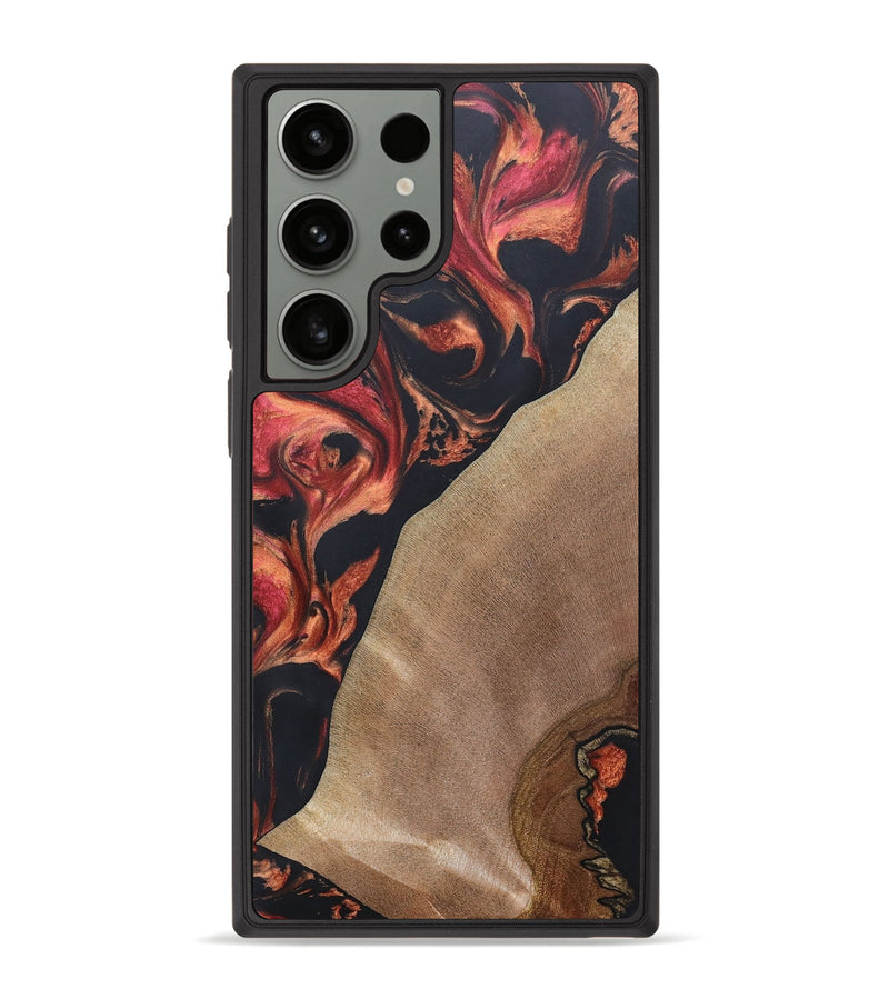 Galaxy S23 Ultra Wood+Resin Phone Case - Donald (Red, 665397)