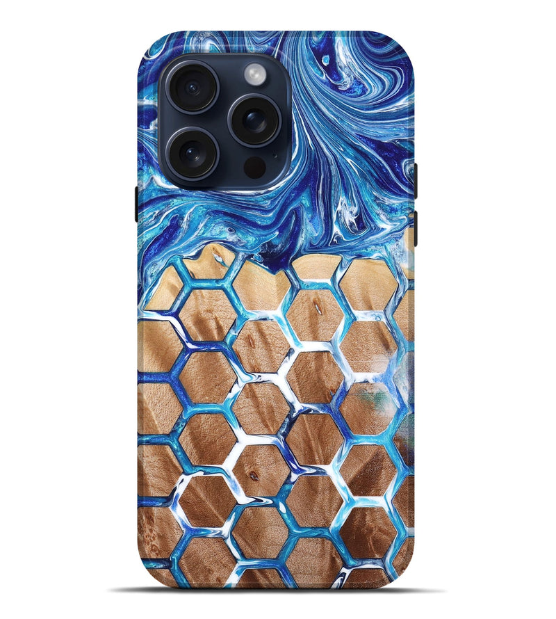 iPhone 15 Pro Max Wood+Resin Live Edge Phone Case - Theodore (Pattern, 665424)