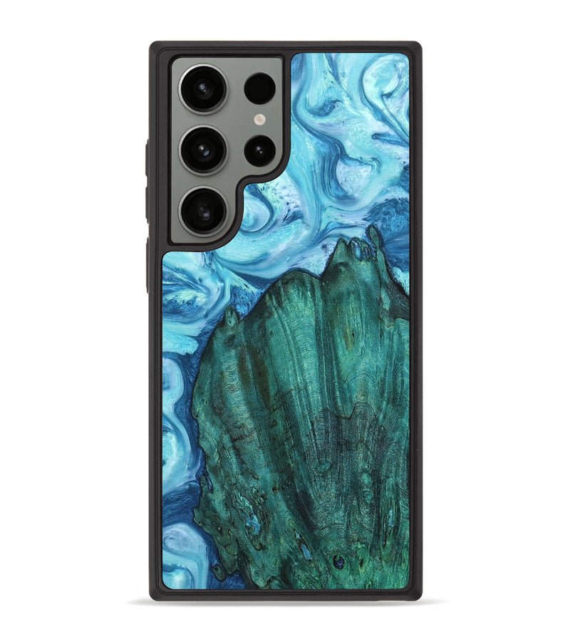 Galaxy S23 Ultra Wood+Resin Phone Case - Jade (Blue, 665453)