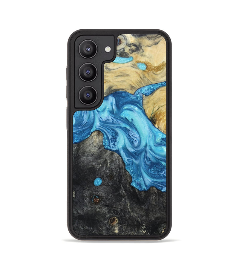 Galaxy S23 Wood+Resin Phone Case - Latoya (Blue, 665560)