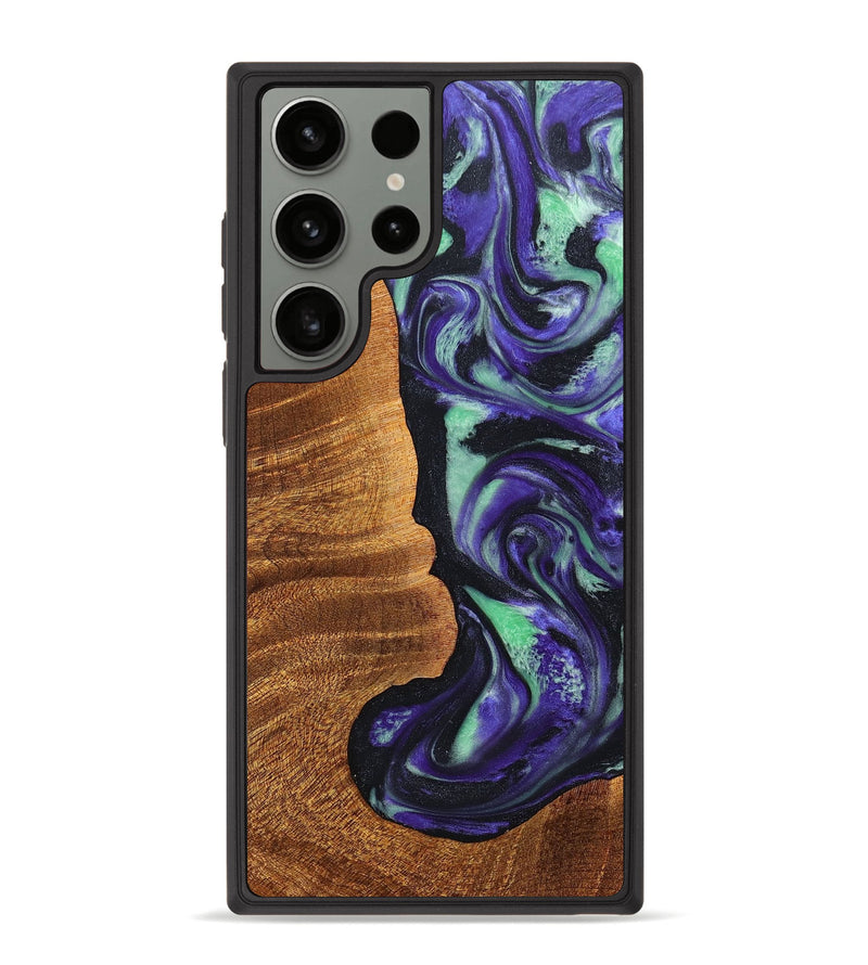 Galaxy S23 Ultra Wood+Resin Phone Case - Ana (Purple, 665598)