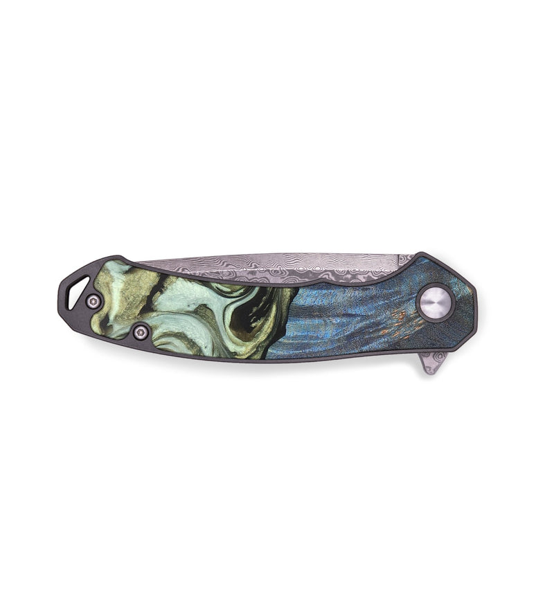EDC Wood+Resin Pocket Knife - Morris (Green, 665619)