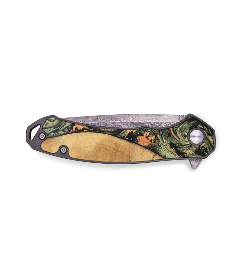 EDC Wood+Resin Pocket Knife - Roderick (Green, 665620)