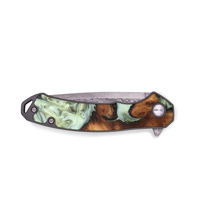 EDC Wood+Resin Pocket Knife - Carlos (Green, 665622)