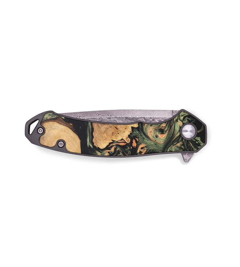 EDC Wood+Resin Pocket Knife - Beckham (Green, 665623)