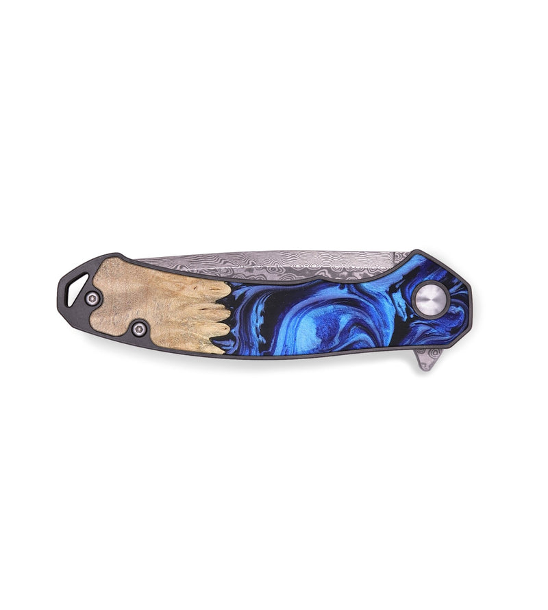 EDC Wood+Resin Pocket Knife - Geneva (Blue, 665627)