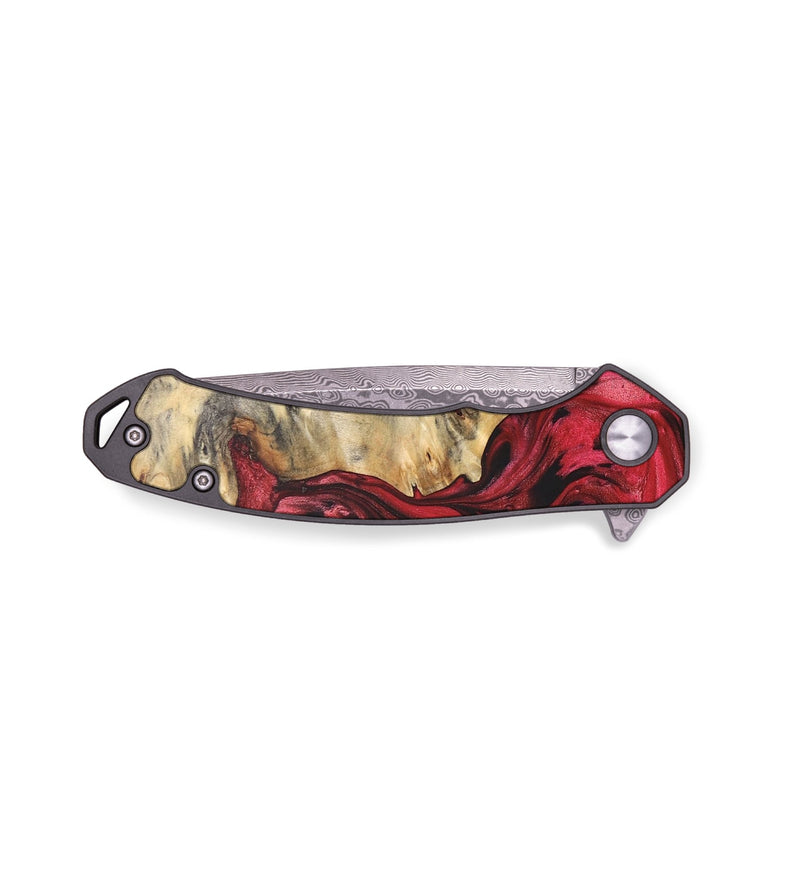 EDC Wood+Resin Pocket Knife - Issac (Red, 665629)