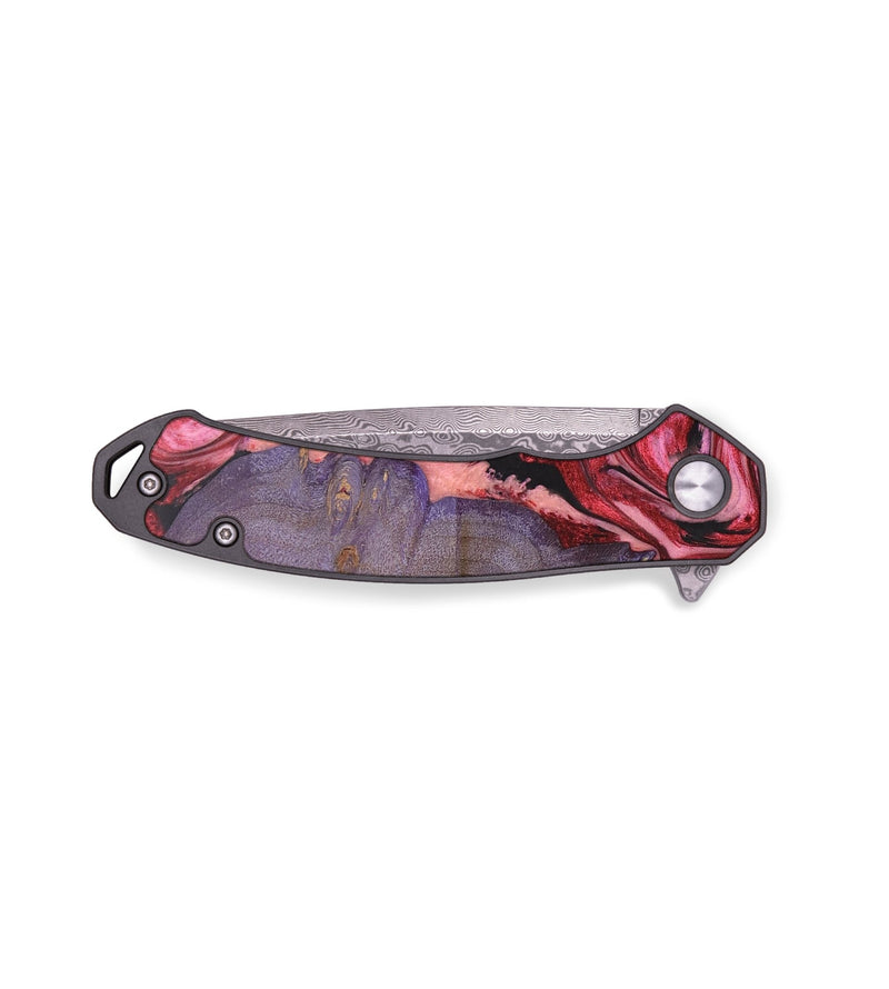 EDC Wood+Resin Pocket Knife - Brooke (Red, 665630)