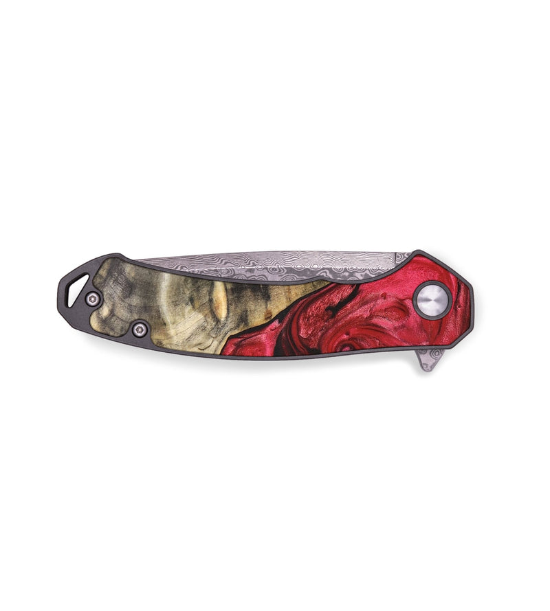 EDC Wood+Resin Pocket Knife - Bart (Red, 665631)