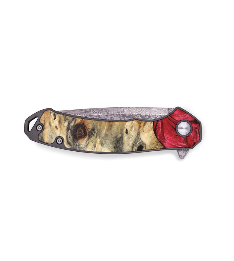 EDC Wood+Resin Pocket Knife - Rihanna (Red, 665633)