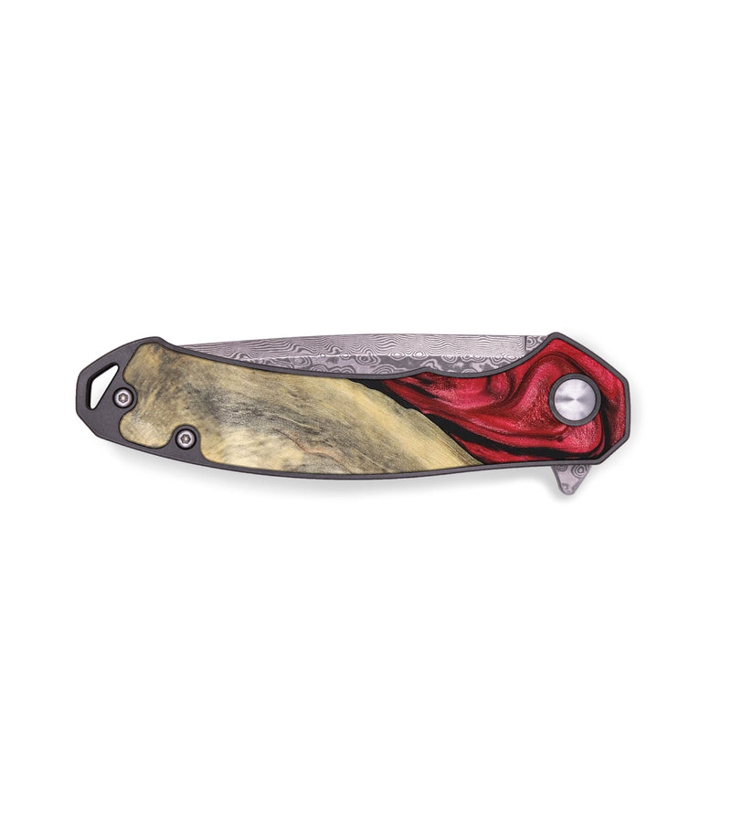 EDC Wood+Resin Pocket Knife - Shayla (Red, 665637)