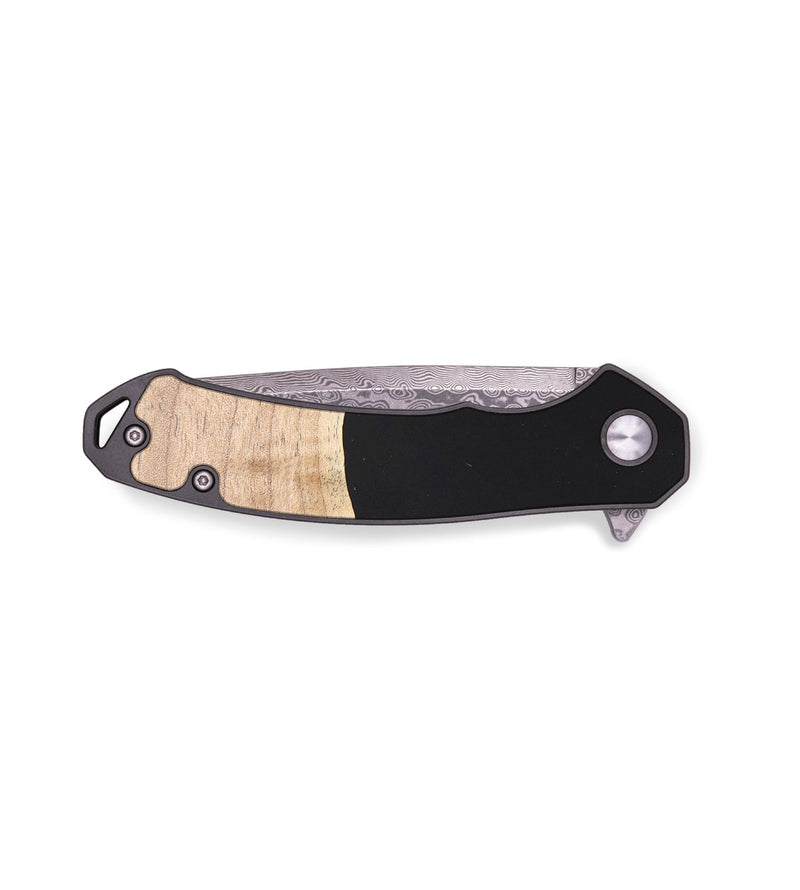 EDC Wood+Resin Pocket Knife - Keegan (Pure Black, 665648)