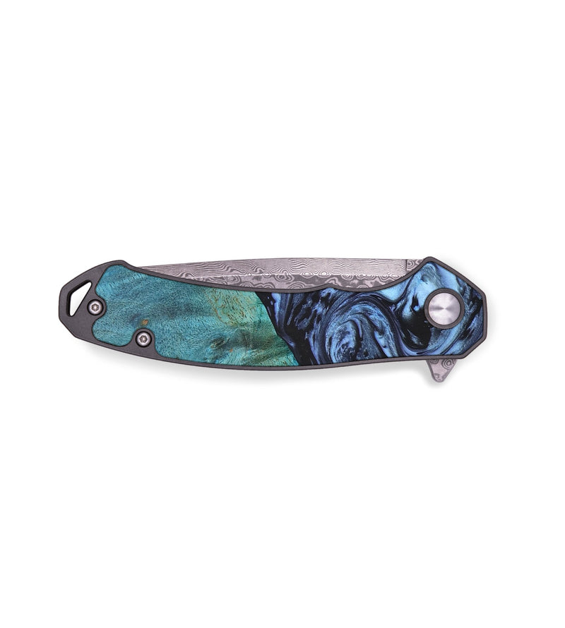 EDC Wood+Resin Pocket Knife - Victoria (Blue, 665650)