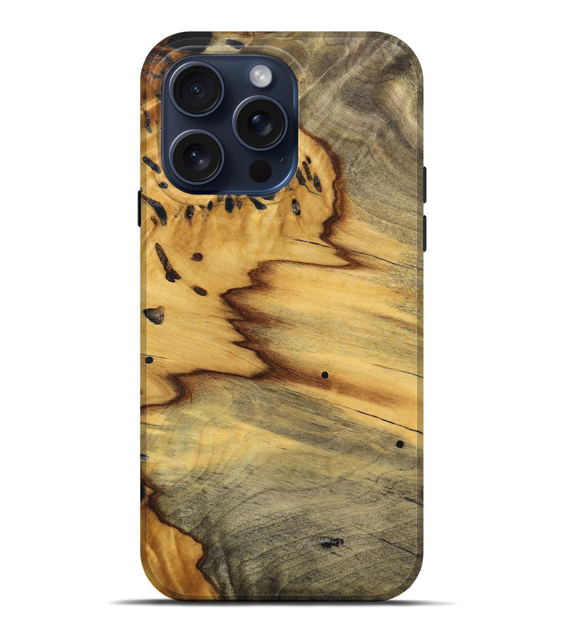 iPhone 15 Pro Max Wood+Resin Live Edge Phone Case - Gertrude (Wood Burl, 665705)