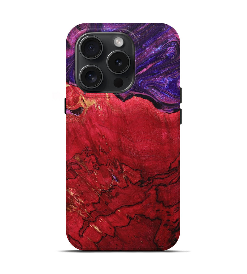 iPhone 15 Pro Wood+Resin Live Edge Phone Case - Lillian (Purple, 665709)