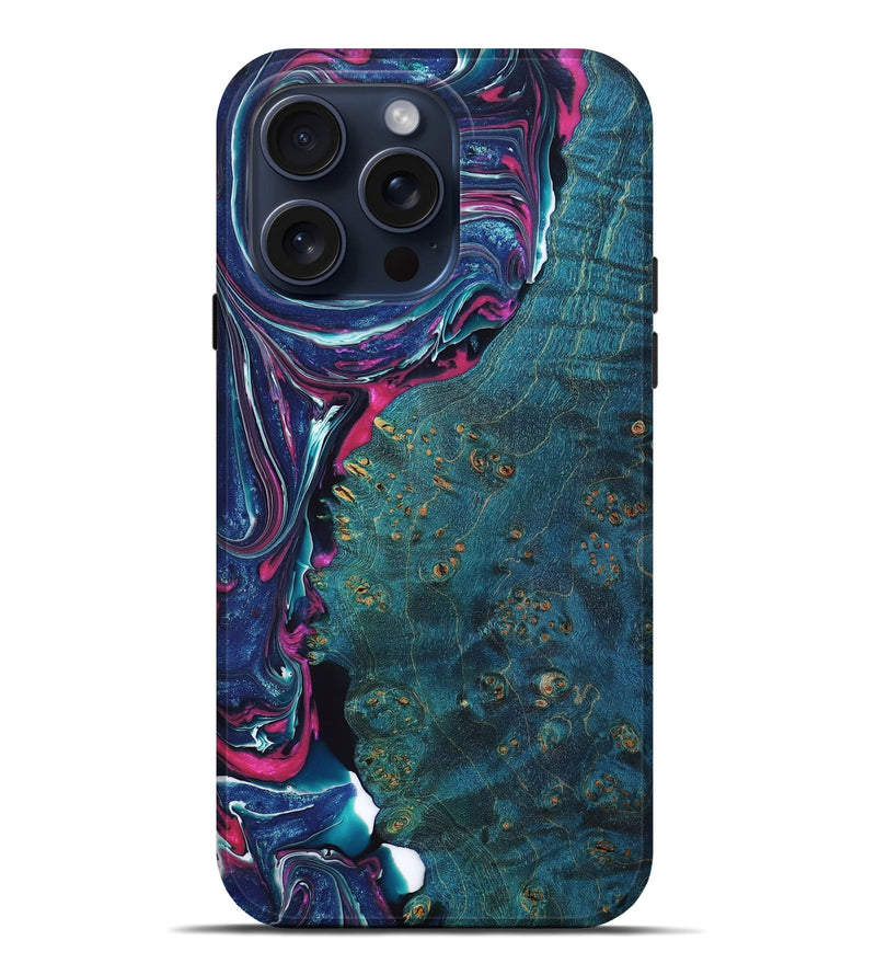 iPhone 15 Pro Max Wood+Resin Live Edge Phone Case - Clifton (Purple, 665718)