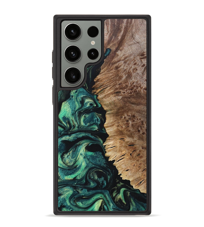 Galaxy S23 Ultra Wood+Resin Phone Case - Brooke (Green, 665837)