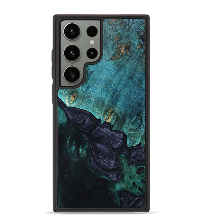 Galaxy S23 Ultra Wood+Resin Phone Case - Clinton (Pure Black, 665885)