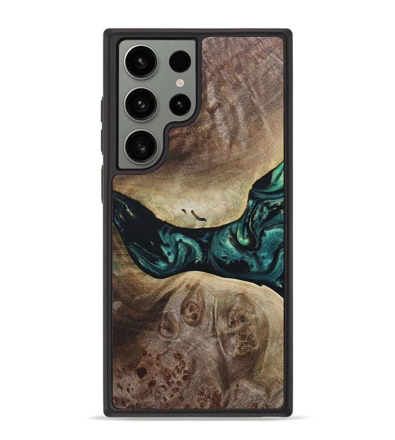 Galaxy S23 Ultra Wood+Resin Phone Case - Branden (Green, 665909)