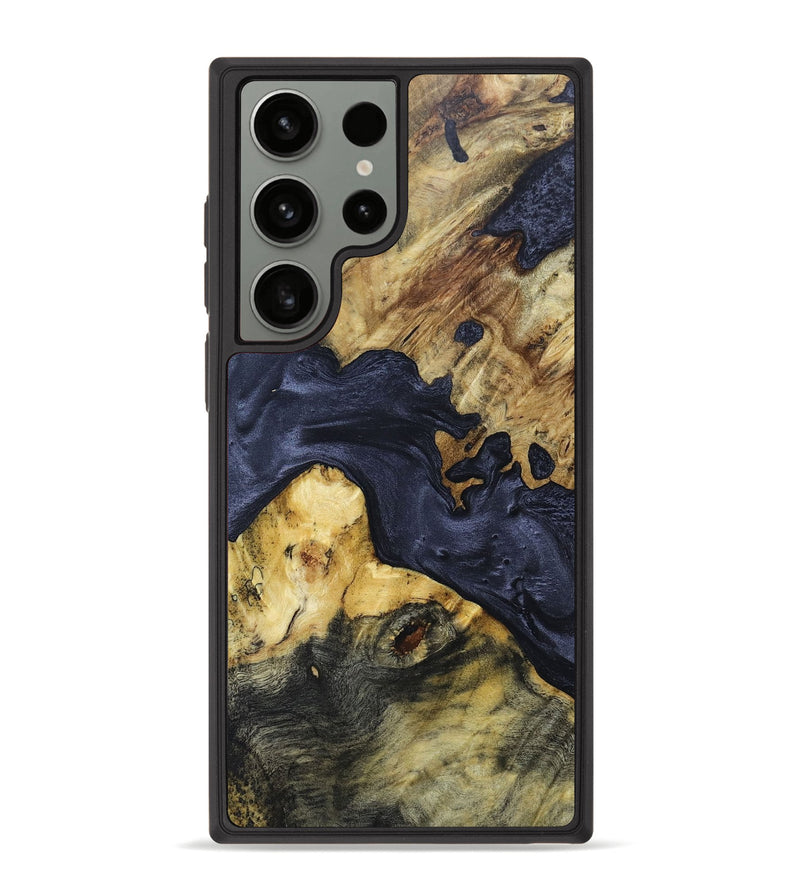 Galaxy S23 Ultra Wood+Resin Phone Case - Brooks (Pure Black, 665917)