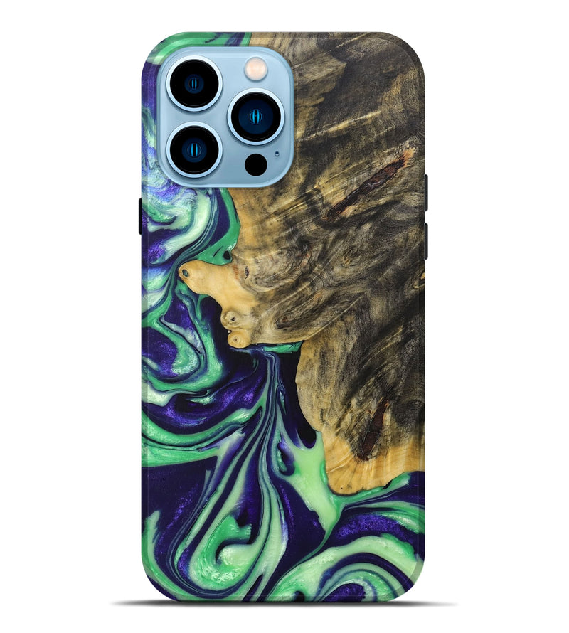 iPhone 14 Pro Max Wood+Resin Live Edge Phone Case - Vicky (Purple, 665951)
