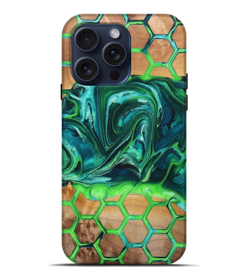 iPhone 15 Pro Max Wood+Resin Live Edge Phone Case - Lyla (Pattern, 665984)